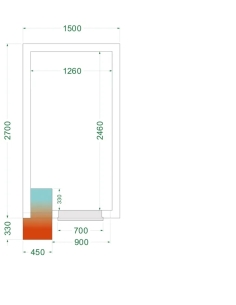 Komplett frysrum 6.08m³- 1500x2700x2200 mm