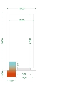 Komplett frysrum 6.82m³- 1500x3000x2200 mm