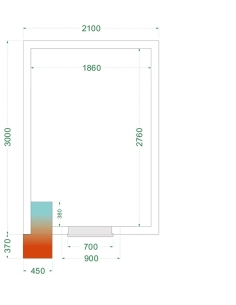 Komplett frysrum 10.06m³- 2100x3000x2200 mm