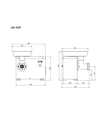 LM-10P Entreprise Single cut - 200 Kg - 2.0 hp - 400V