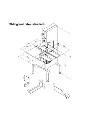 KT-460 Tvåhastighetssåg - skjutbart bord - Såghöjd 365 mm - 2.4 hp - 400V
