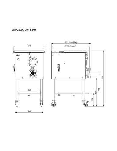 LM-22A Entreprise Single cut - 660 Kg - 4.0 hp - Trattvolym 40 liter - 400V