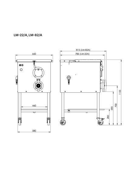 LM-32A Entreprise Single cut - 1150 Kg - 4.0 hp+ 1.5 hp (Två motorer) - Trattvolym 80 liter - 400V