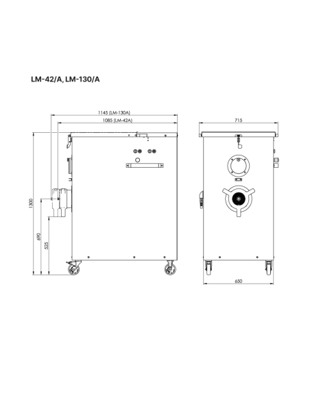 LM-42A Entreprise Single cut - 1600 Kg - 10.1 hp+ 1.5 hp (Två motorer) - Trattvolym 110 liter - 400V