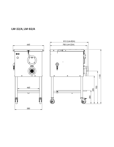 LM-82A Unger Triple cut - 660 Kg - 4.0 hp - Trattvolym 40 liter - 400V