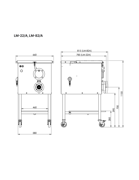LM-82A Unger Triple cut - 660 Kg - 4.0 hp - Trattvolym 40 liter - 400V