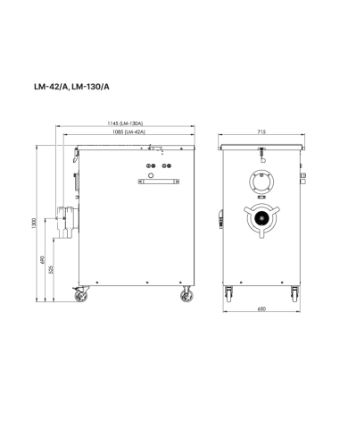 LM-130A Unger Triple cut - 1600 Kg - 10.1 hp+ 1.5 hp (Två motorer) - Trattvolym 110 liter - 400V