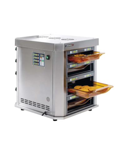 Vertikalt Varmhållningsskåp- 4 högtemperatur-gastronormbehållare GN 1/1, 65 mm djup