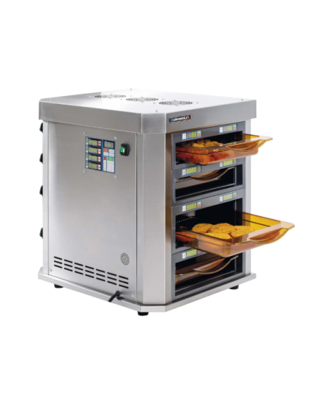 Vertikalt Varmhållningsskåp- 4 högtemperatur-gastronormbehållare GN 1/1, 65 mm djup