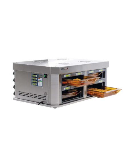 Horisontellt Varmhållningsskåp- 4 högtemperatur-gastronormbehållare GN 1/1, 65 mm djup