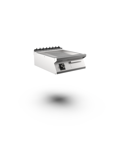 Mareno - Satin-kromstekhäll räfflad - 1 zon, 1/3 räfflad stekyta - 600 × 750 × 250 mm