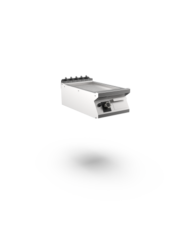 Satin-kromstekhäll räfflad gas , 1 zon, räfflad stekyta - 400 × 750 × 250 mm