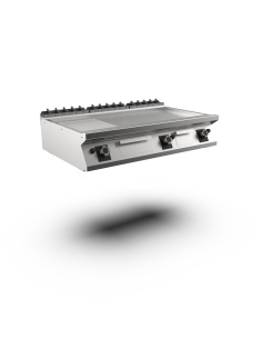 Satin-kromstekhäll räfflad gas, 3 zoner, 1/3 räfflad stekyta - 1200 × 750 × 250 mm