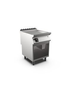 Satin-kromstekhäll gas HS Mareno,  1 zon, slät stekyta - 600 × 750 × 900 mm