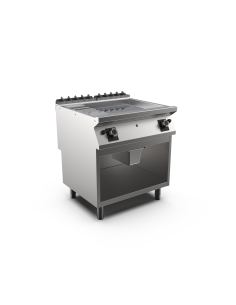 Kromstekhäll räfflad gas HS, 2 zoner, 1/3 räfflad stekyta - 800 × 750 × 900 mm
