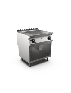 Stekhäll räfflad gas HS Mareno,  2 zoner, 1/3 räfflad stekyta, mild steel - 800 × 750 × 900 mm