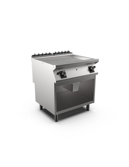Satin-kromstekhäll gas HS Mareno, 2 zoner, slät stekyta - 800 × 750 × 900 mm
